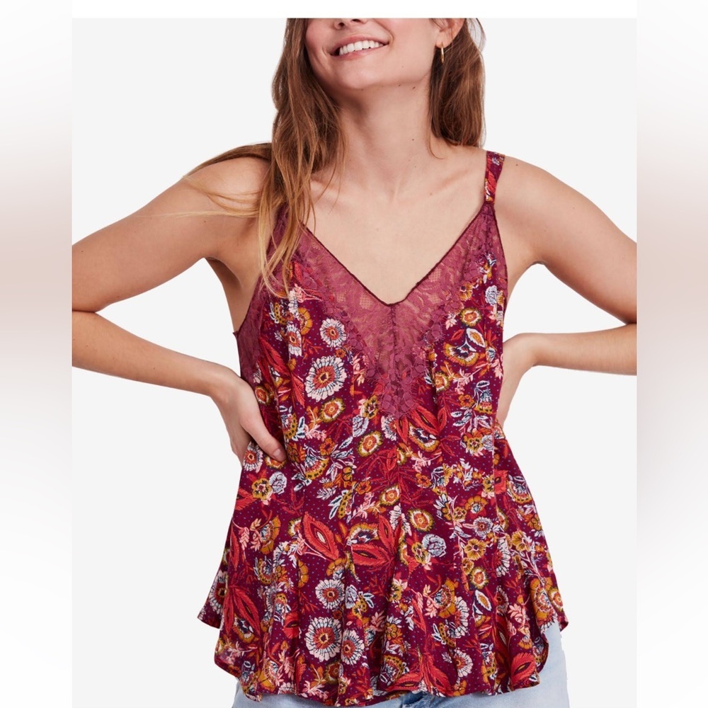 Free People Print tank top.🌺